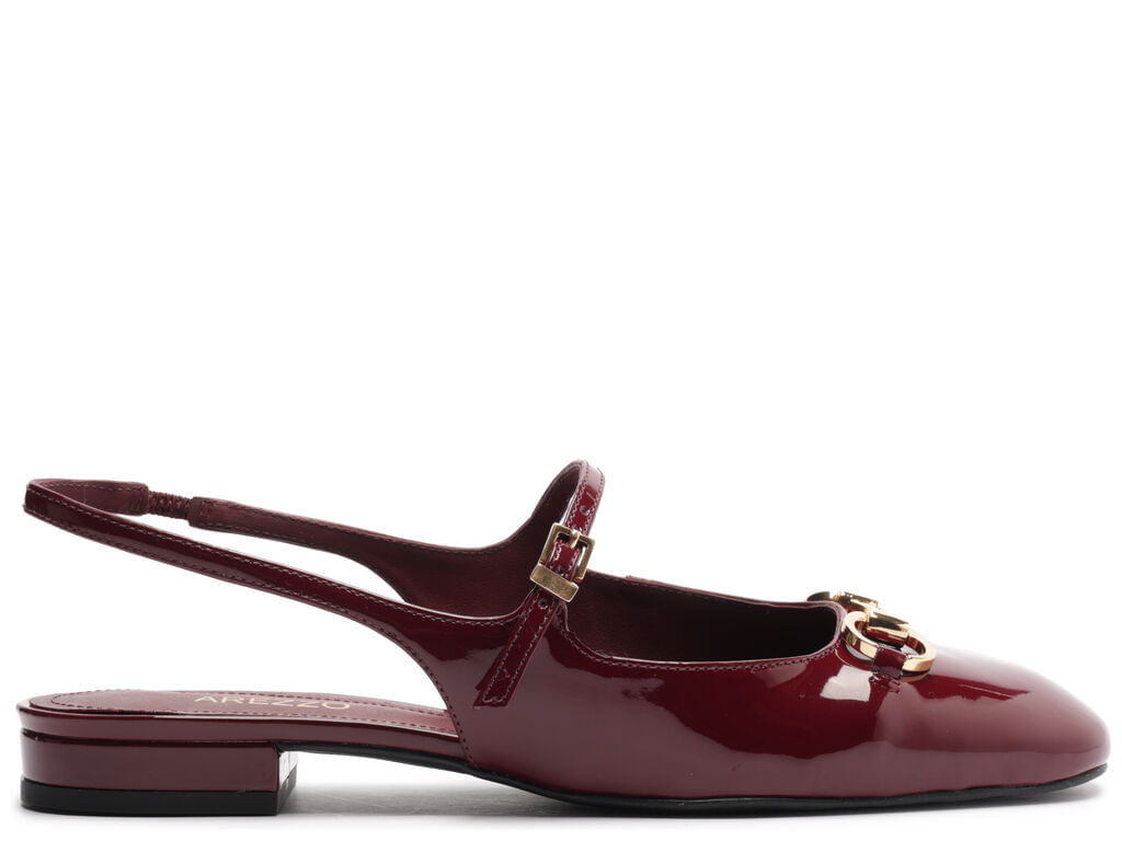 sapatilha arezzo slingback verniz vinho metal dourado-1