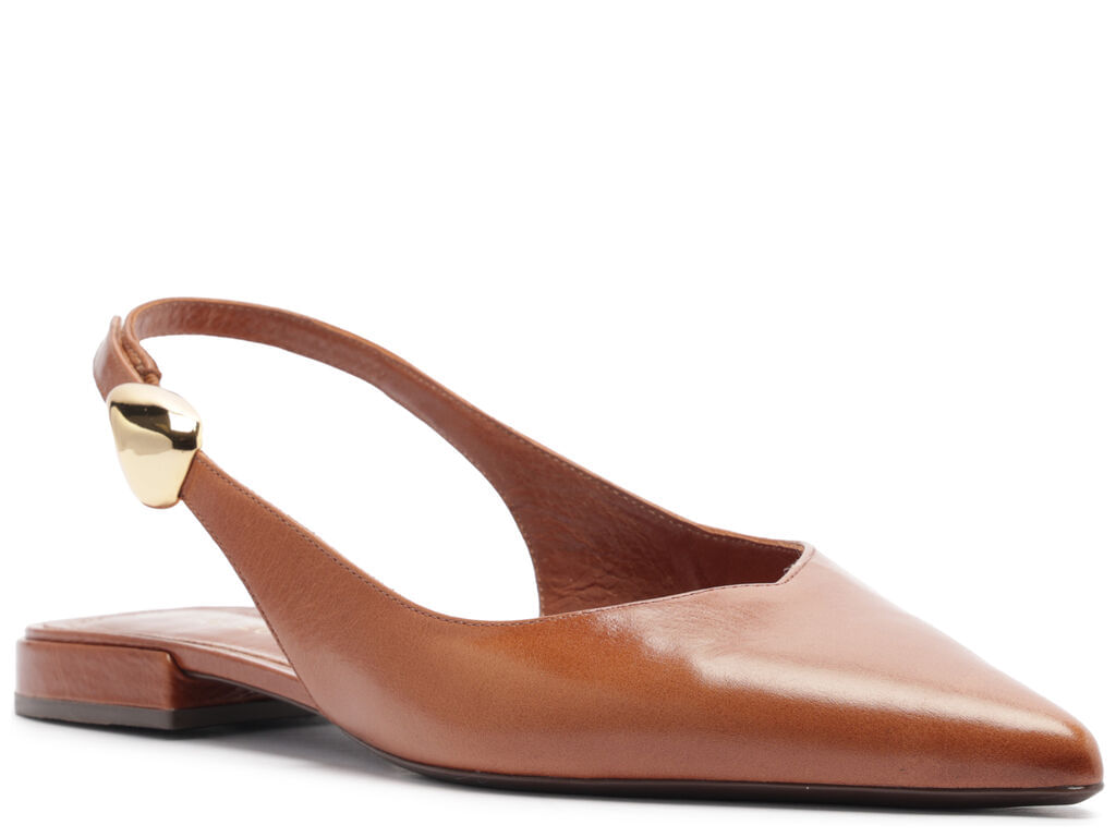 sapatilha arezzo slingback caramelo couro metal bico fino-2
