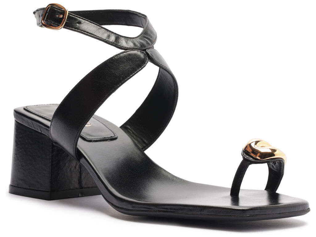 sandalia arezzo preta couro salto bloco metal bold-2