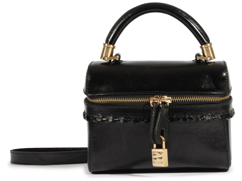 bolsa schutz satchel pequena couro preta-1