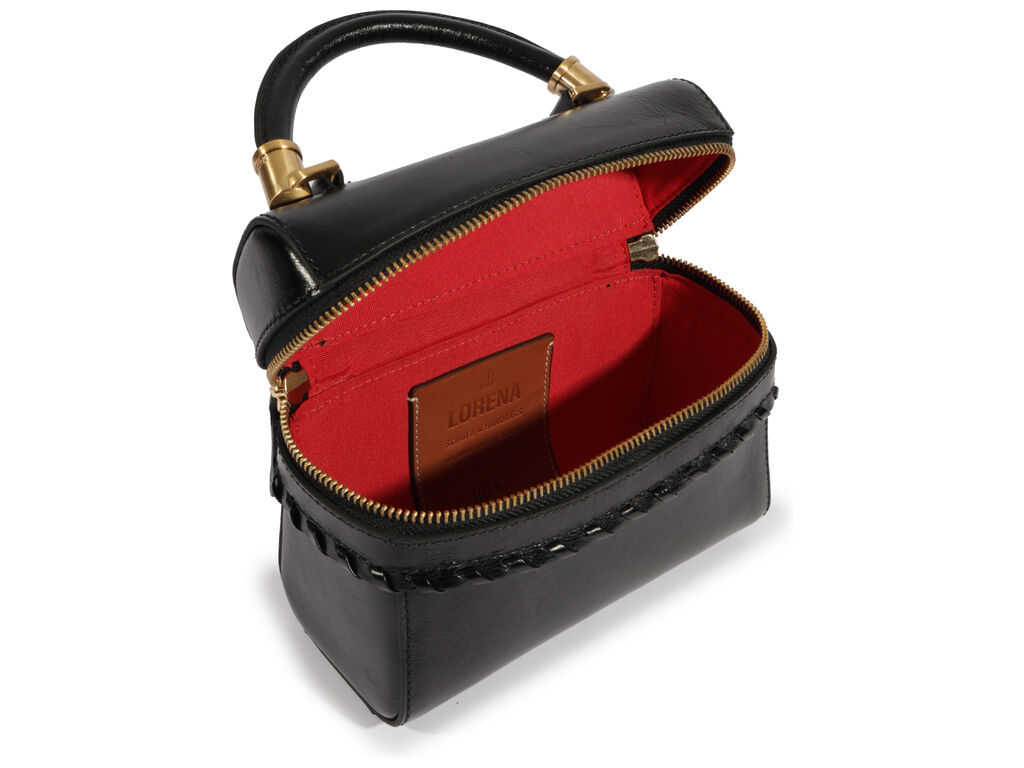 bolsa schutz satchel pequena couro preta-2