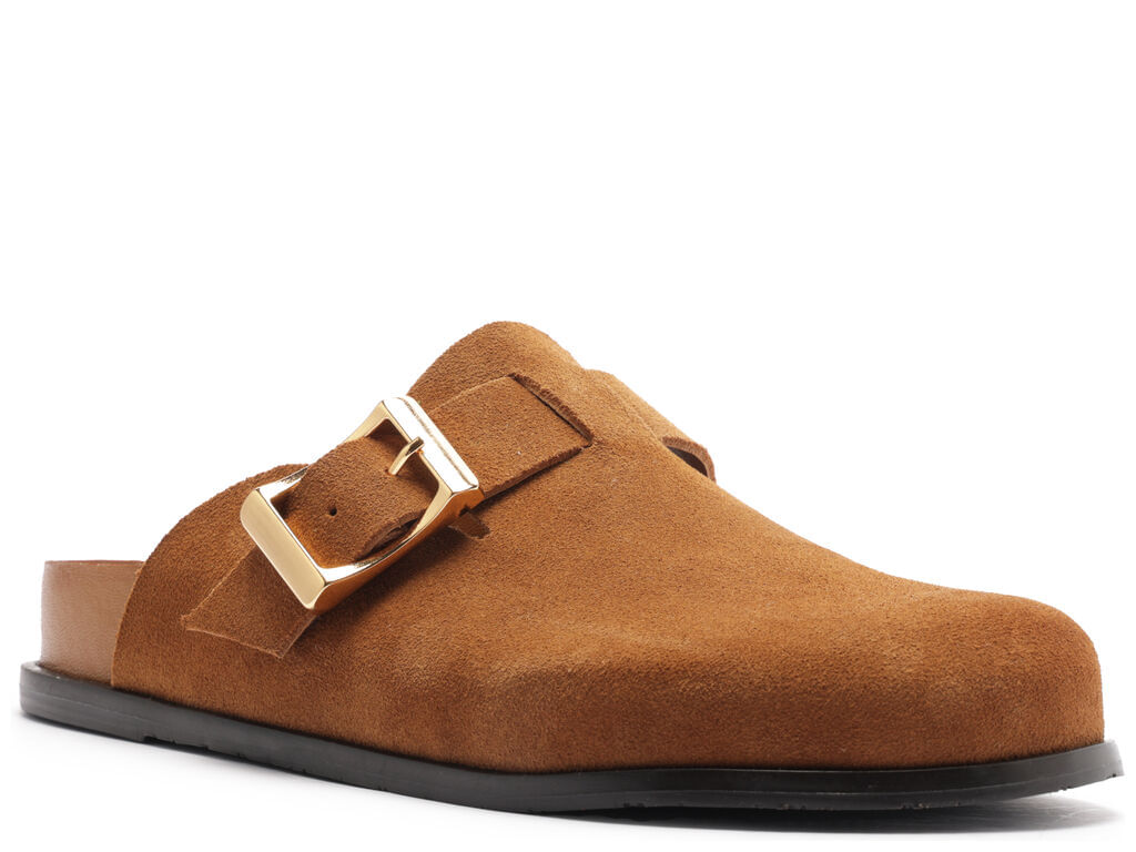clog sabot arezzo marrom acamurcada rasteira fivela-2