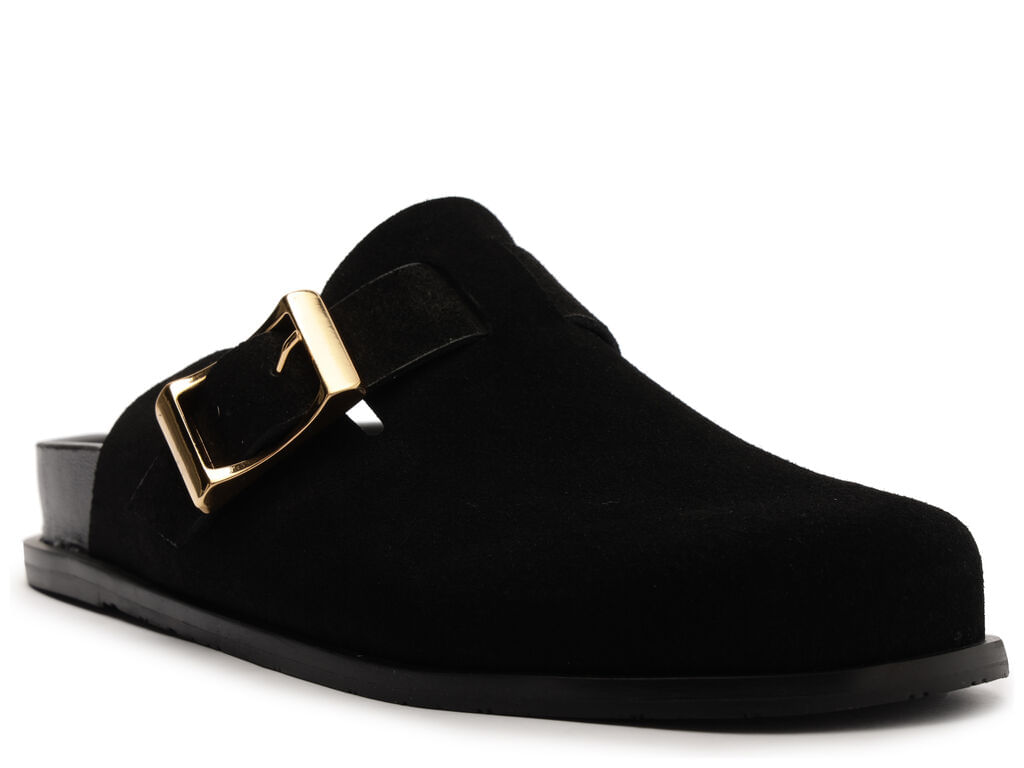 clog sabot arezzo preta acamurcada rasteira fivela-2