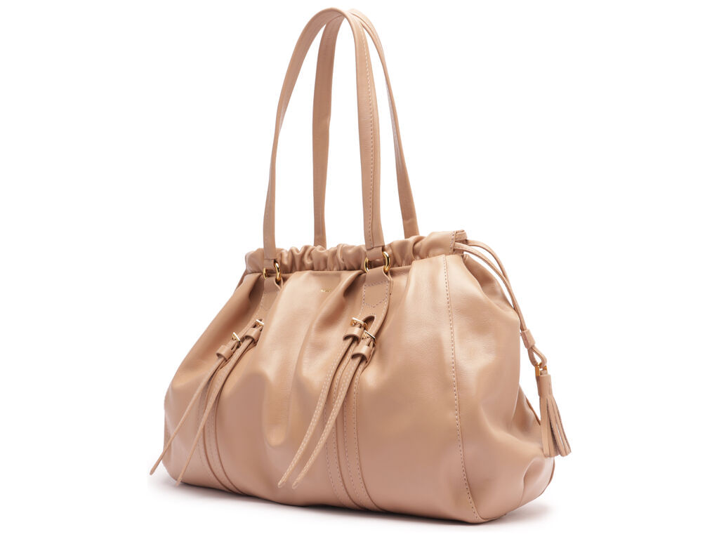 bolsa arezzo tote couro bege grande cretha-2