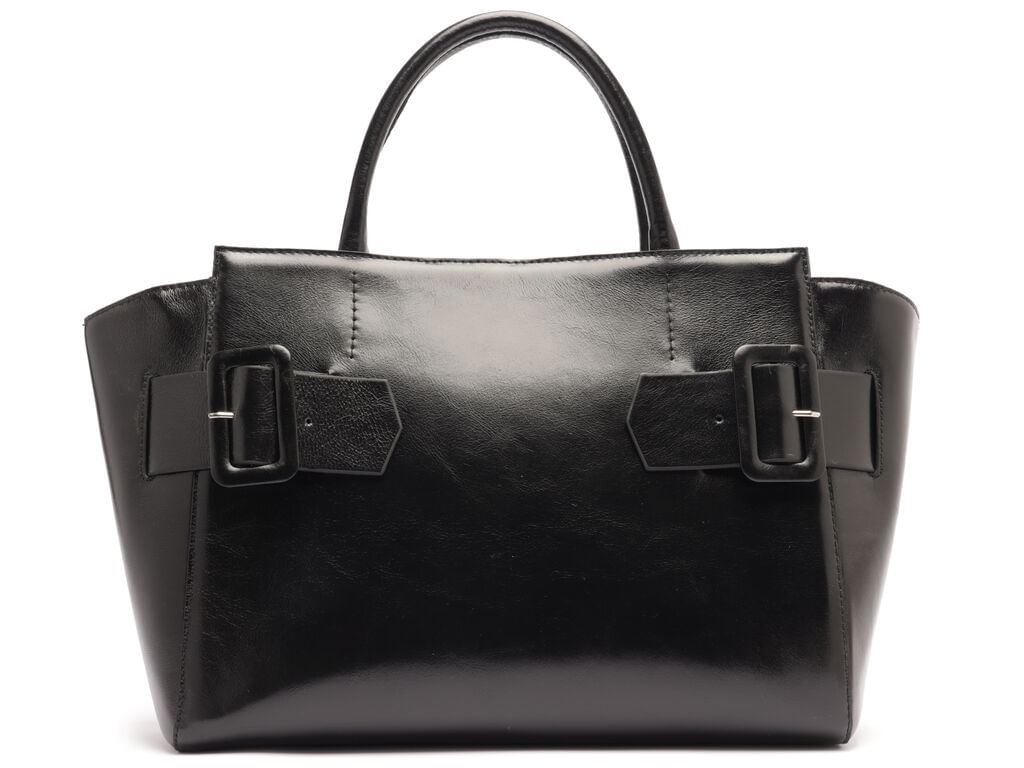 Imagem da variante: Bolsa Arezzo Tote Couro Preta Grande Fivelas Heritage HERITAGE LE - PRETO - UN