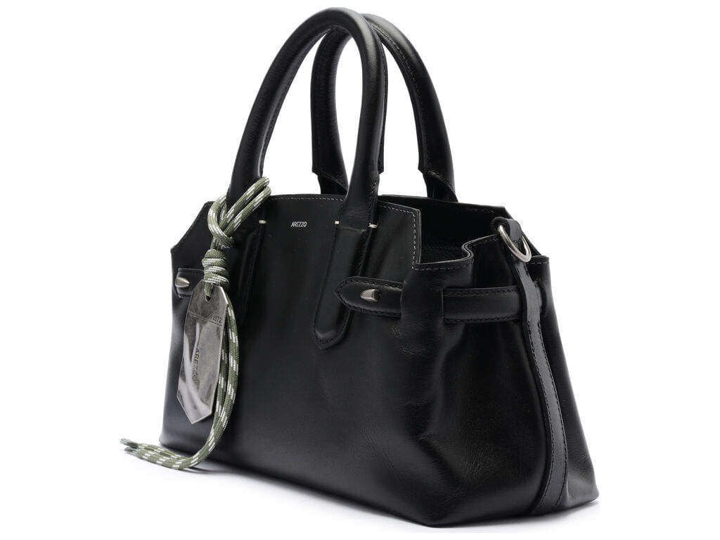 bolsa arezzo tote preta media couro splotch lea-2