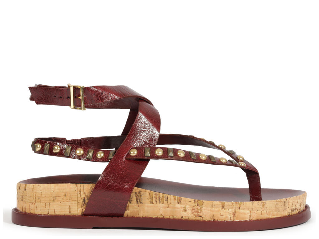 sandalia schutz papete camurca tachas vinho 2156-1