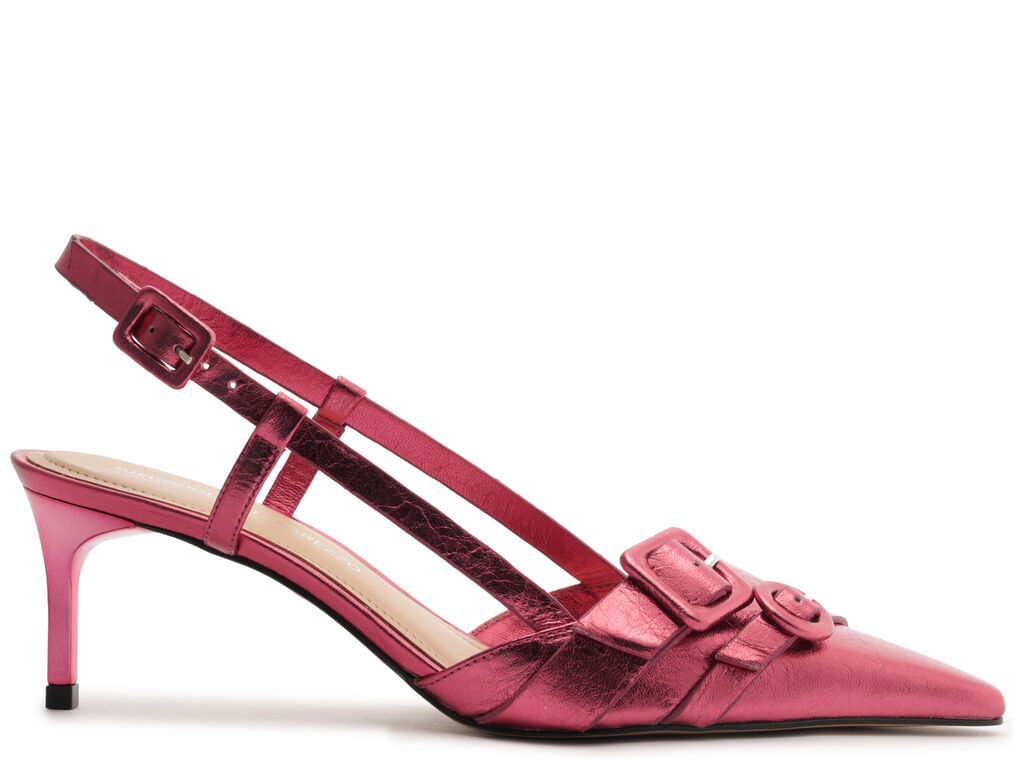 scarpin arezzo slingback metalizado pink glitter-1