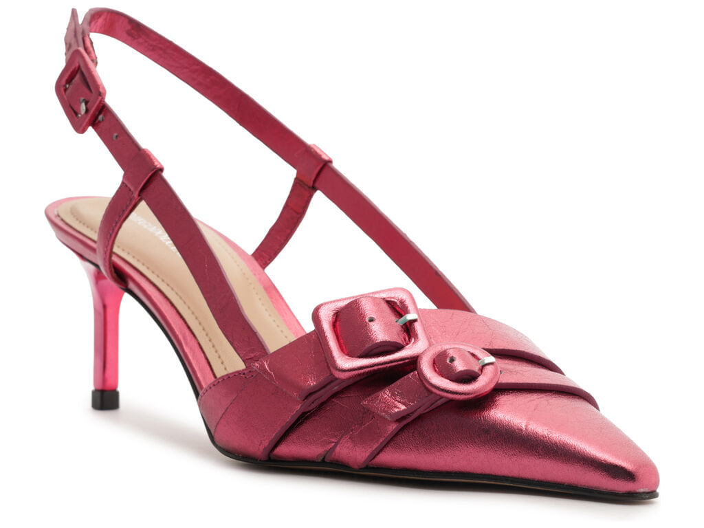 scarpin arezzo slingback metalizado pink glitter-2