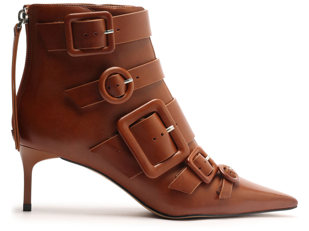 bota arezzo couro caramelo fitas e fivelas-1