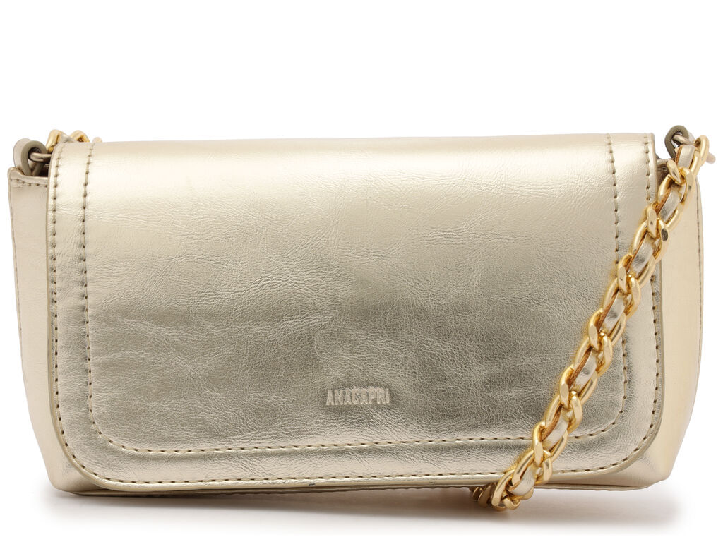 Imagem da variante: Bolsa Anacapri Tiracolo Pequena Casual Dourada ECO NAPA IR - OURO - UN
