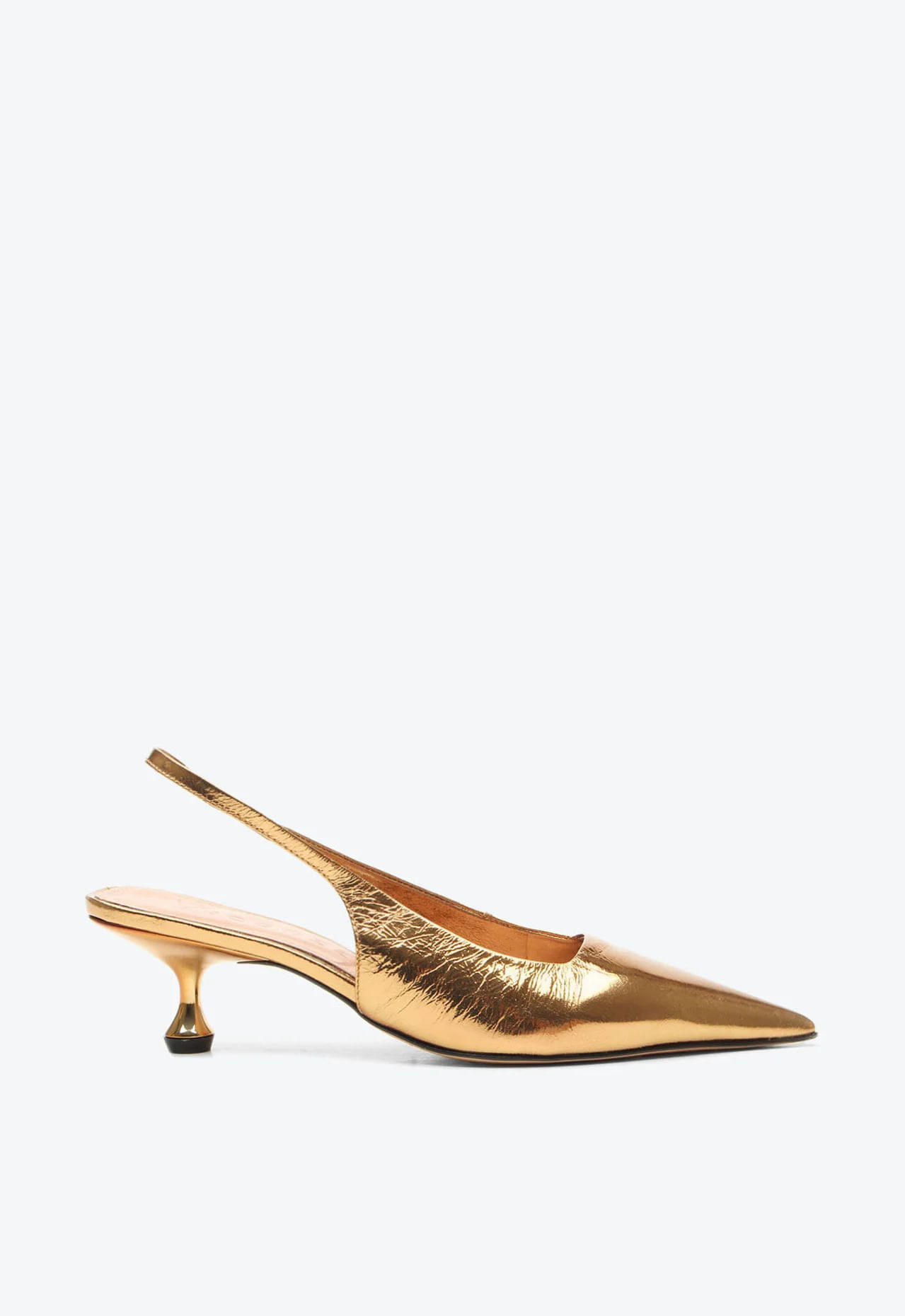 Imagem da variante: Scarpin Vicenza Slingback Servia Dourado METAL BALA - BRONZE - 33