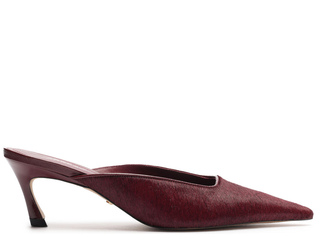 Imagem da variante: Mule Arezzo Vinho Pelo Salto Baixo Fino PELO LISO/N - WINE BERRY - 35