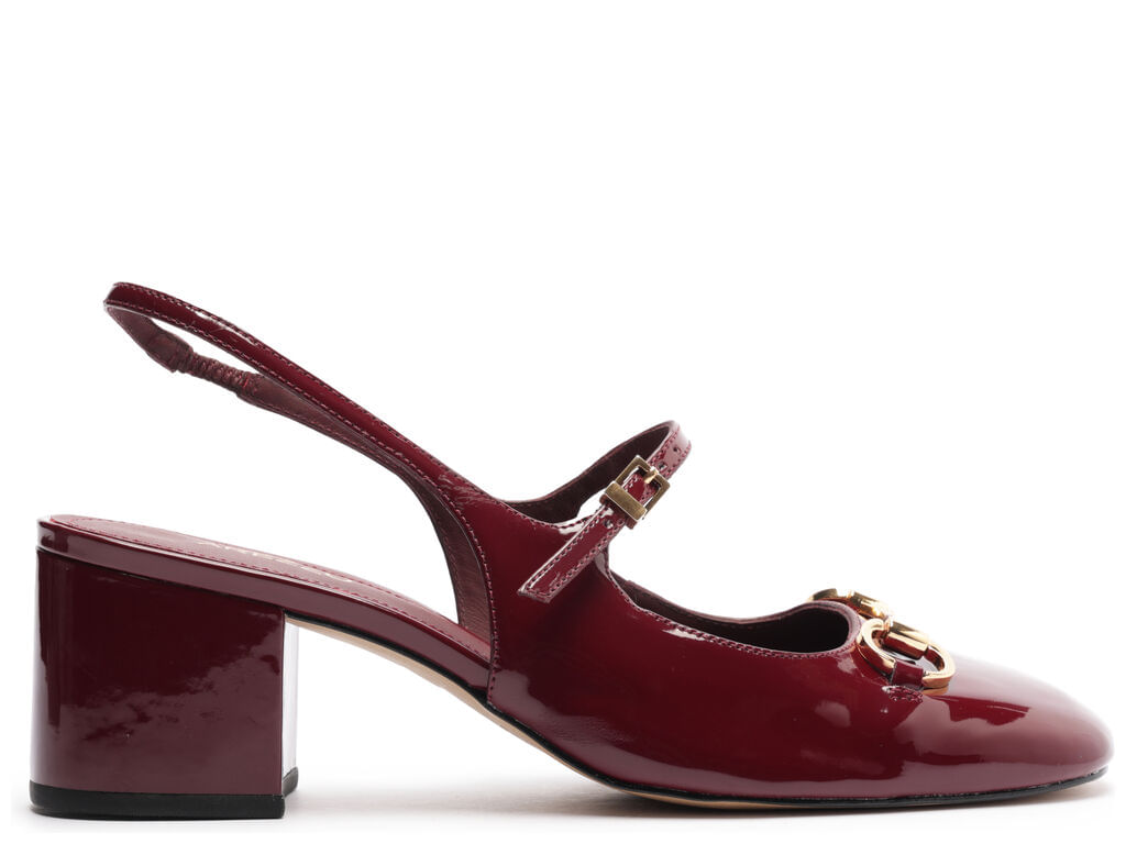 Imagem da variante: Sapato Arezzo Boneca Vinho Verniz Bloco Slingback ECO VERNIZ  - WINE BERRY - 33