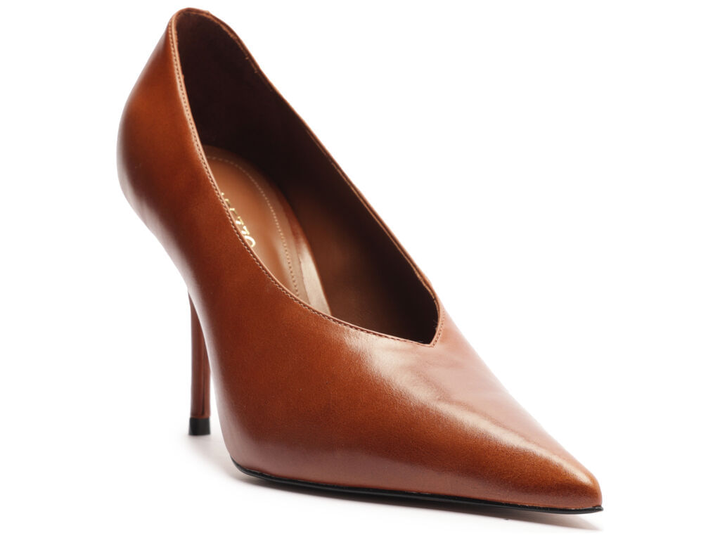 scarpin arezzo caramelo couro salto alto fino modern-2