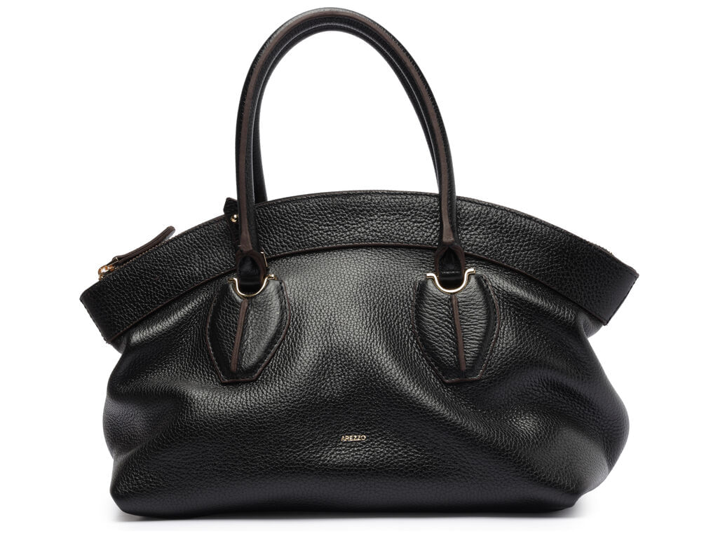 bolsa arezzo tote preta couro grande moderna-1