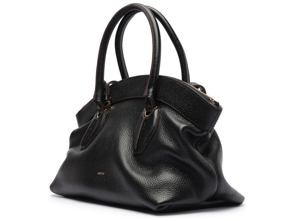 bolsa arezzo tote preta couro grande moderna-2