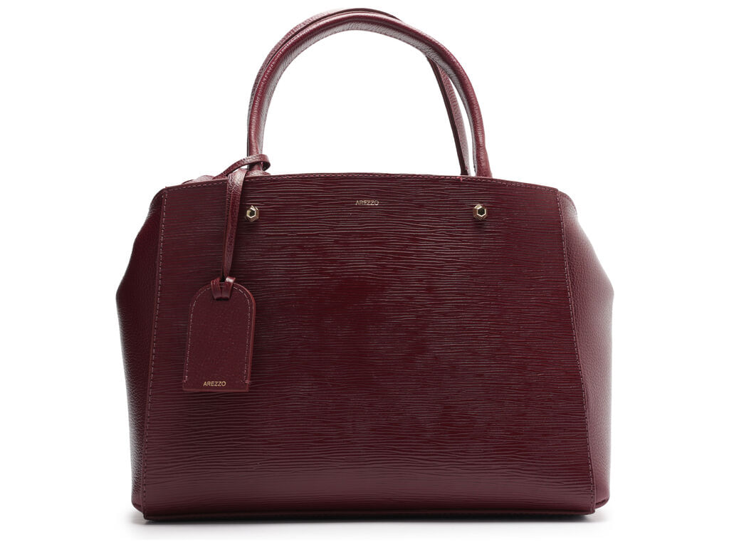 Imagem da variante: Bolsa Arezzo Tote Vinho Couro Wave Bella Média NEW WAVE/FL - WINE BERRY - UN