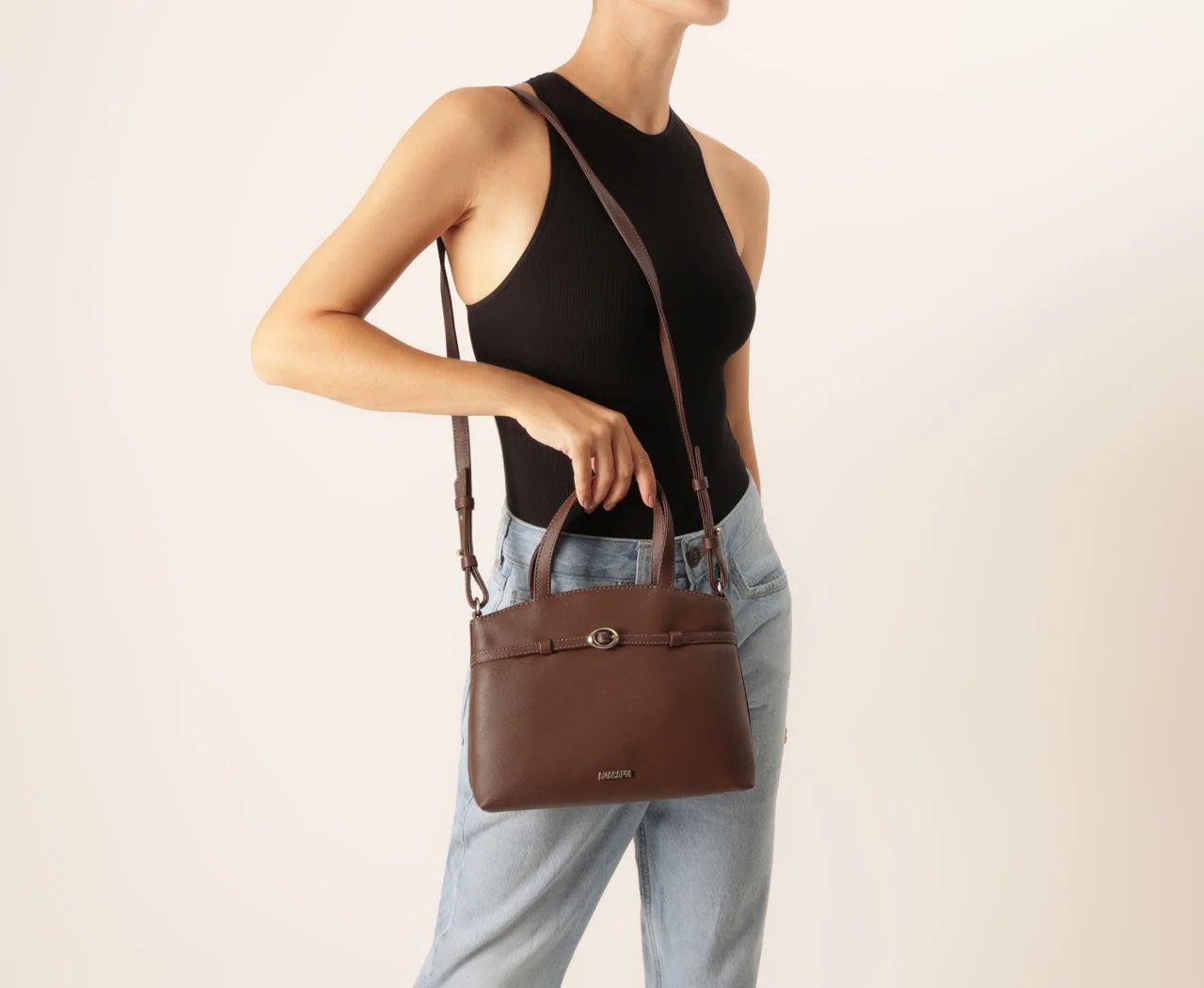 bolsa anacapri tote media saffiano marrom-2