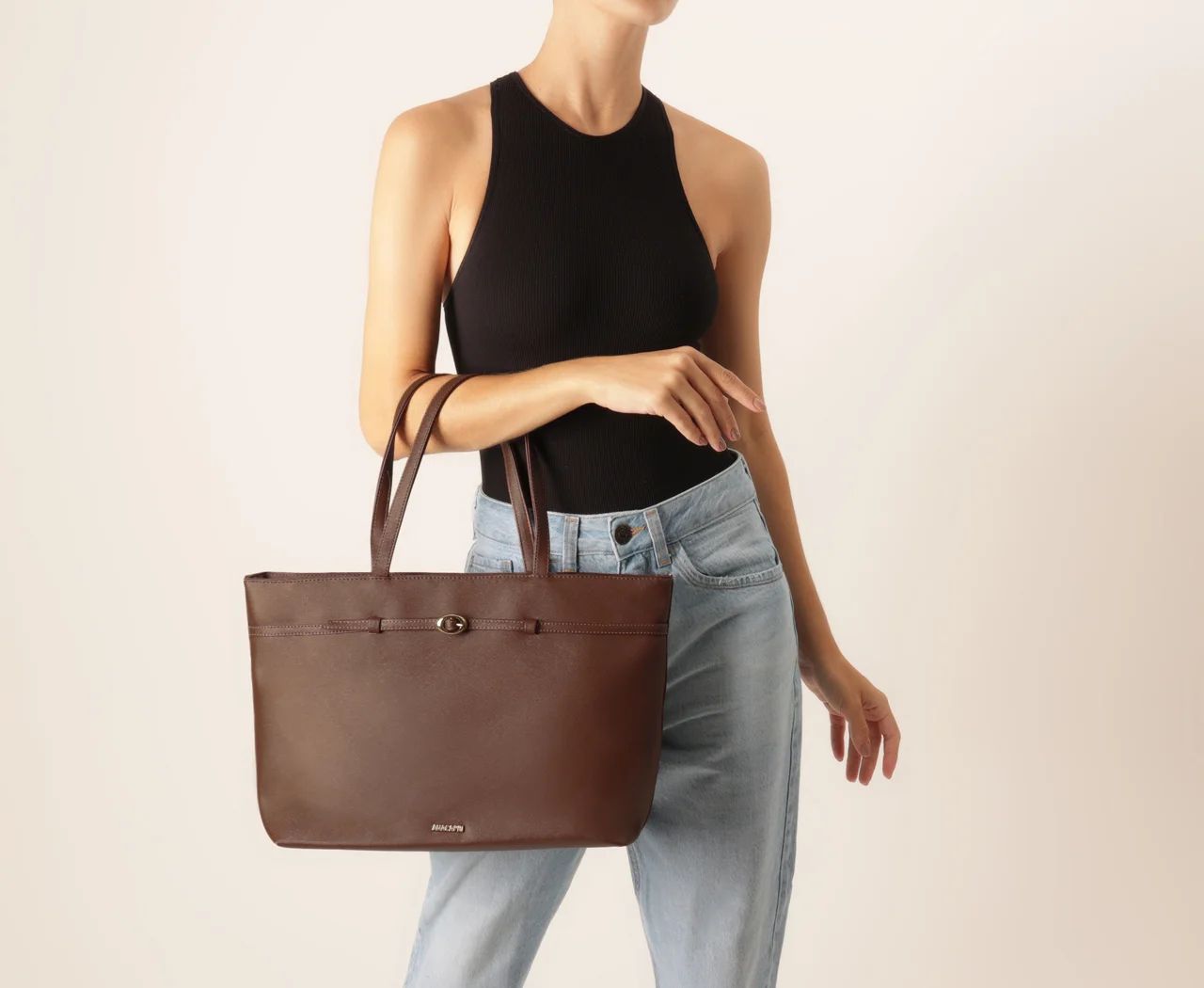 bolsa anacapri shopping grande saffiano marrom-2