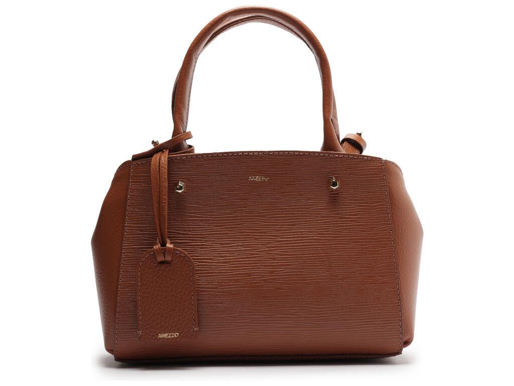 bolsa arezzo tote caramelo couro wave bella pequena-1