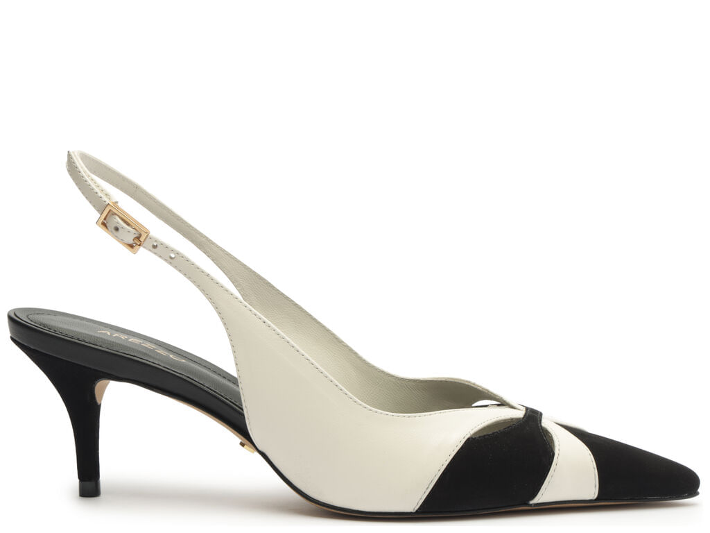 scarpin arezzo preto couro salto kitten slingback bicolor-1