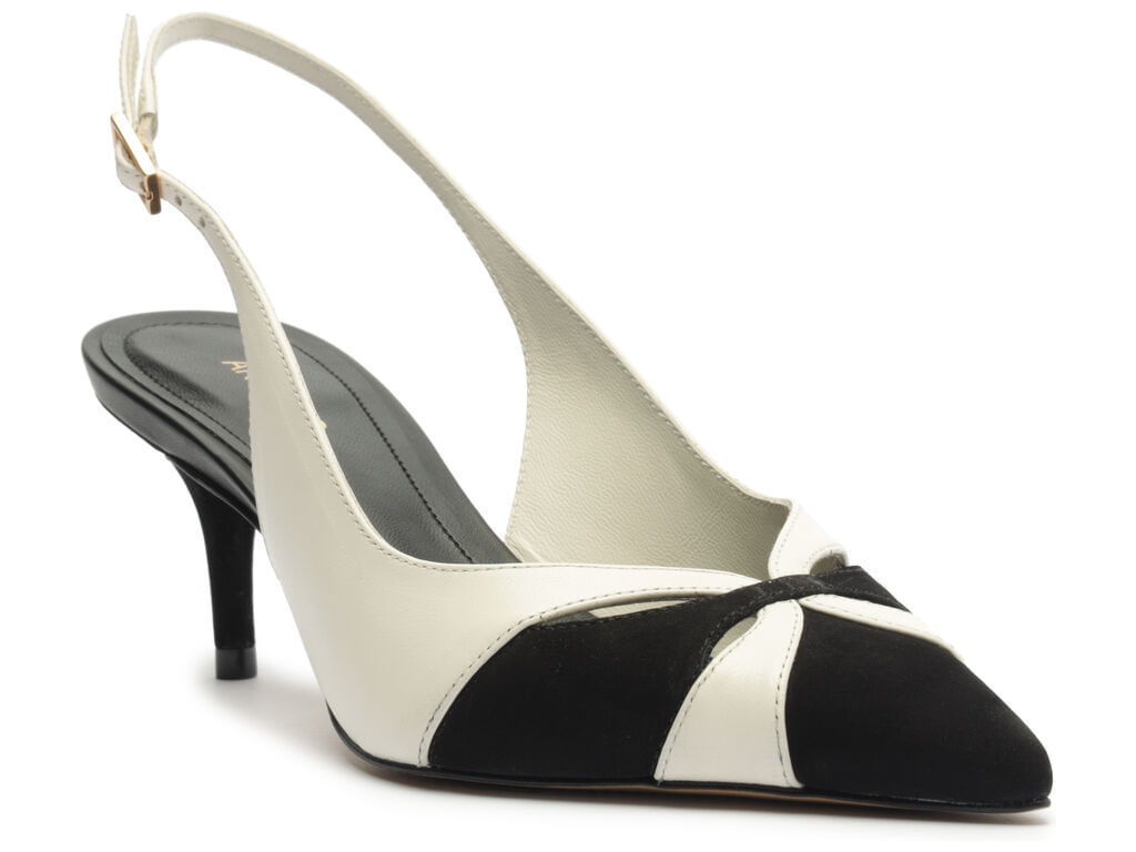 scarpin arezzo preto couro salto kitten slingback bicolor-2
