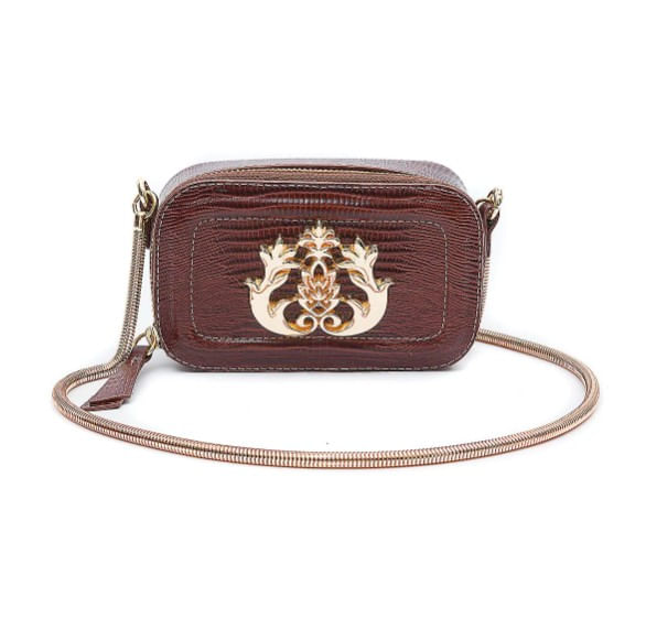 mini bolsa isla dance em couro lizard pinhao 176-1