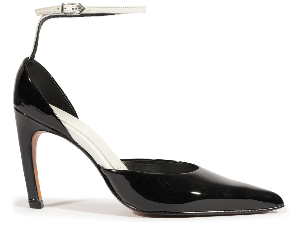 Imagem da variante: Mule Schutz Tracy Preta e Branca Couro Verniz VERNIZ SOFT - BLACK/WHITE - 34
