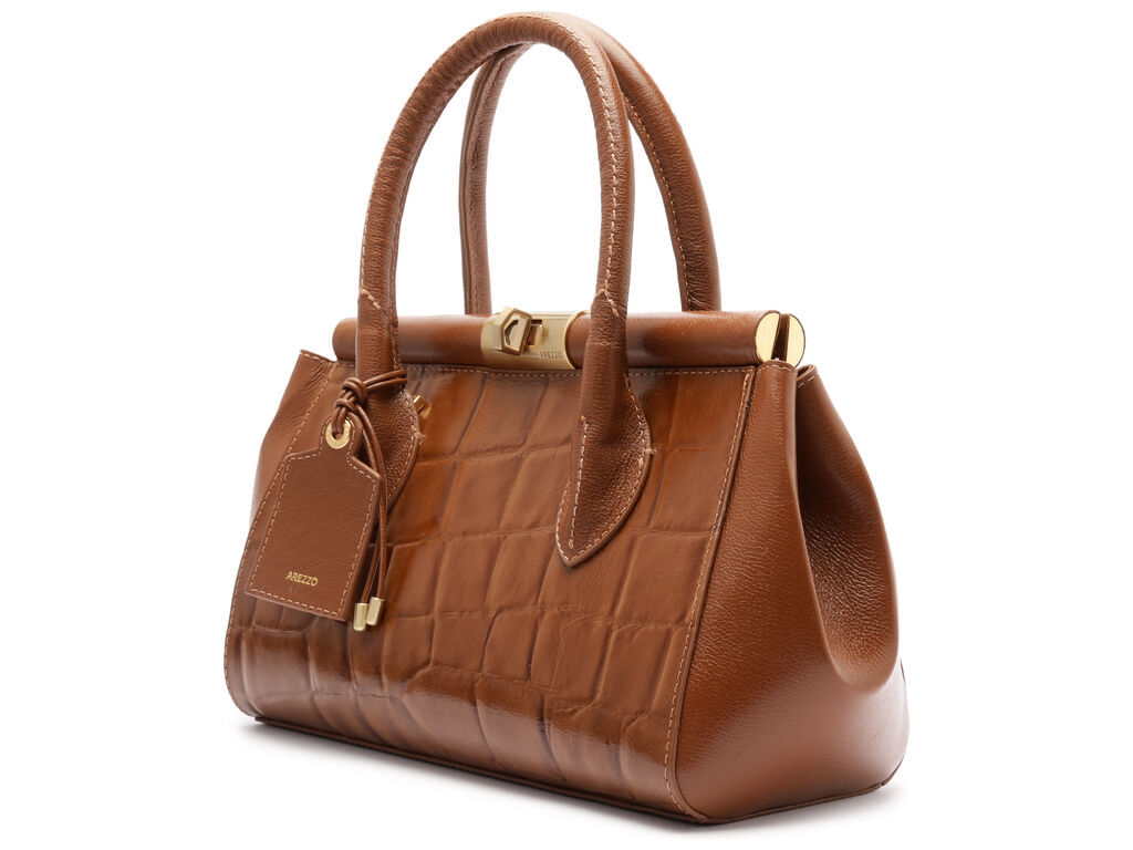 bolsa arezzo tote marrom couro maxi croco media-2
