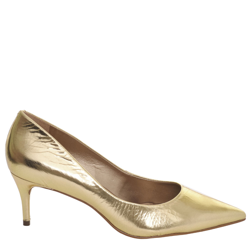 scarpin carrano spechio amassado gold -1