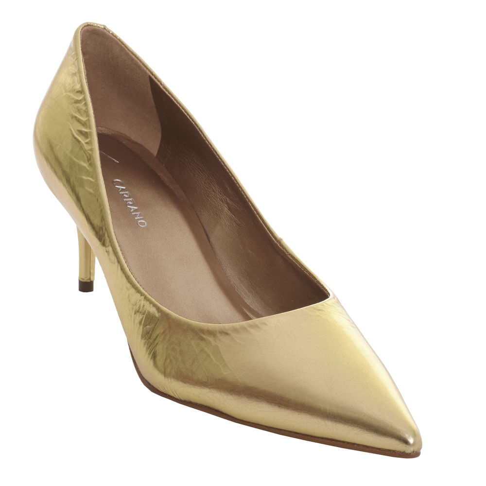 scarpin carrano spechio amassado gold -2