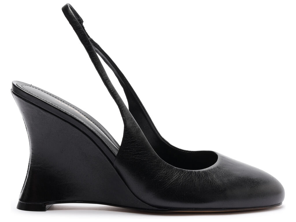 Imagem da variante: Scarpin Arezzo Preto Couro Salto Anabela Slingback CASEINA FAF - PRETO - 34