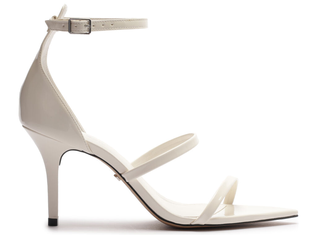 Imagem da variante: Sandália Arezzo Branca Verniz Bico Folha Semi Fechada ECO VERNIZ  - CREMA WHITE - 33