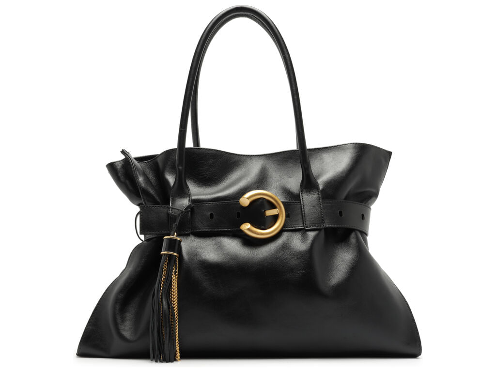 bolsa arezzo shopping preta couro isa grande-1