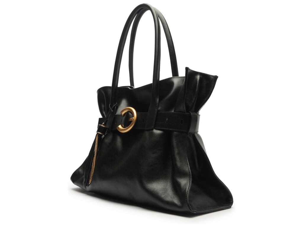 bolsa arezzo shopping preta couro isa grande-2