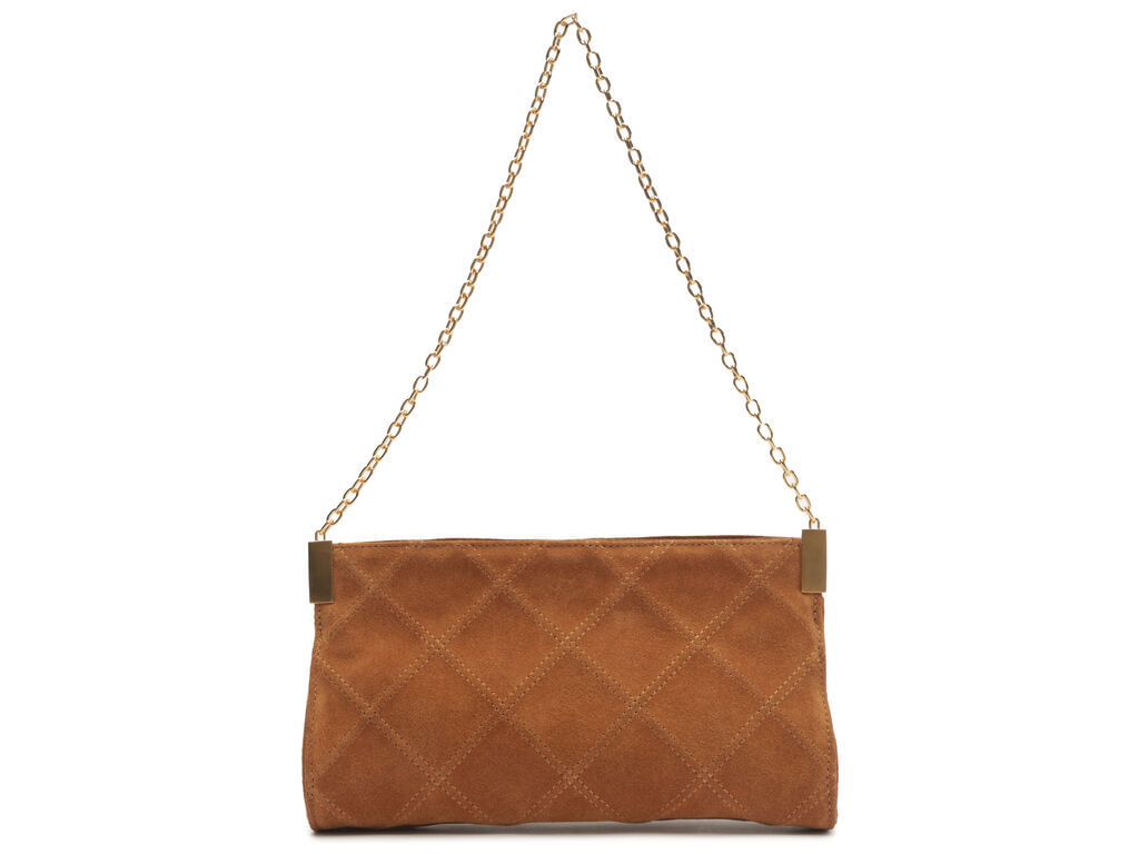 Imagem da variante: Bolsa Arezzo Tiracolo Marrom Camel Suede Média Matelassê RUSTIC SUED - URBAN CAMEL - UN
