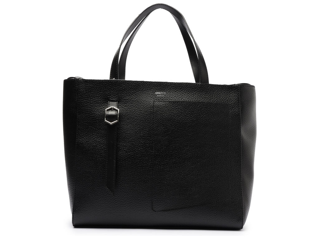 Imagem da variante: Bolsa Arezzo Tote Preta Grande Fivela Textura ECO BIG FLO - PRETO - UN