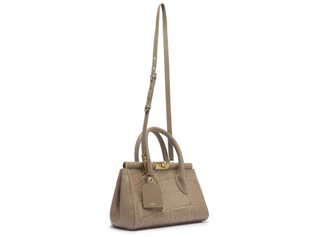 bolsa arezzo tote cinza couro maxi croco media-2