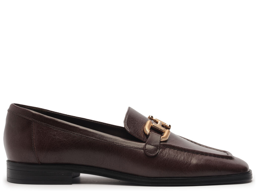 mocassim arezzo marrom cacau couro bridao metalico-1