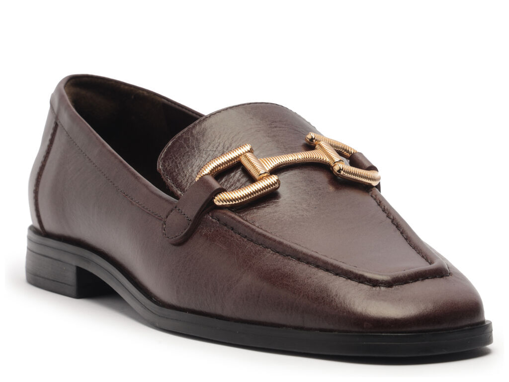 mocassim arezzo marrom cacau couro bridao metalico-2