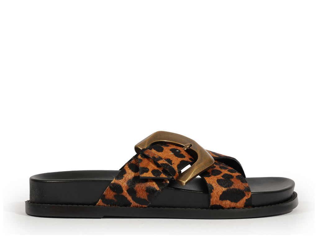 sandalia schutz papete couro fivela animal print marrom-1