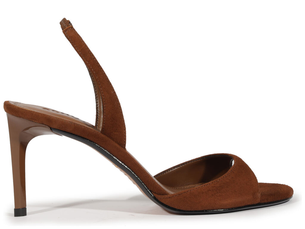 Imagem da variante: Sandália Schutz Scarlet Sling Mid Couro Marrom CAMURCA CAB - PECAN BROWN - 34
