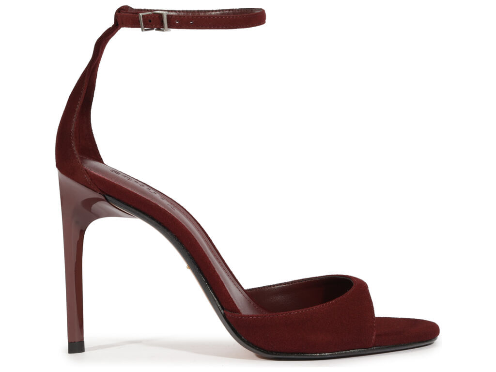 Imagem da variante: Sandália Schutz Scarlett Couro Vinho Salto Alto DELUXE NAPP - VINO - 34