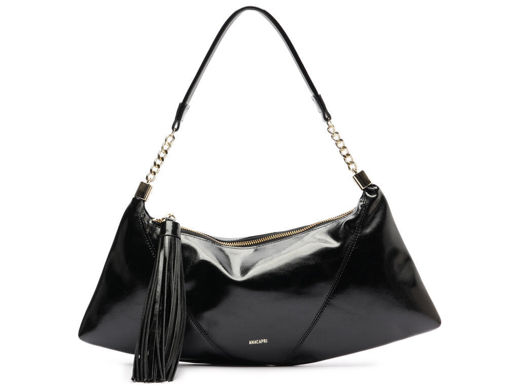 Imagem da variante: Bolsa Anacapri Tiracolo Preta Grande Tassel ECO MADRID - PRETO - UN
