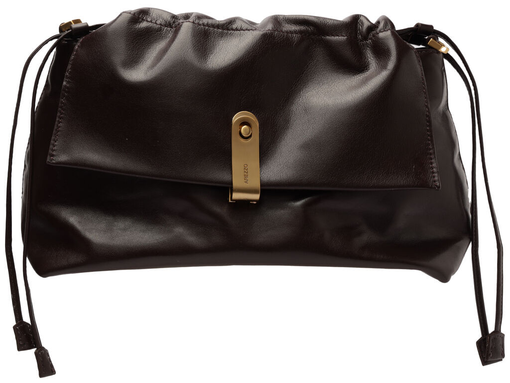 bolsa arezzo tiracolo marrom couro media peca metal-1