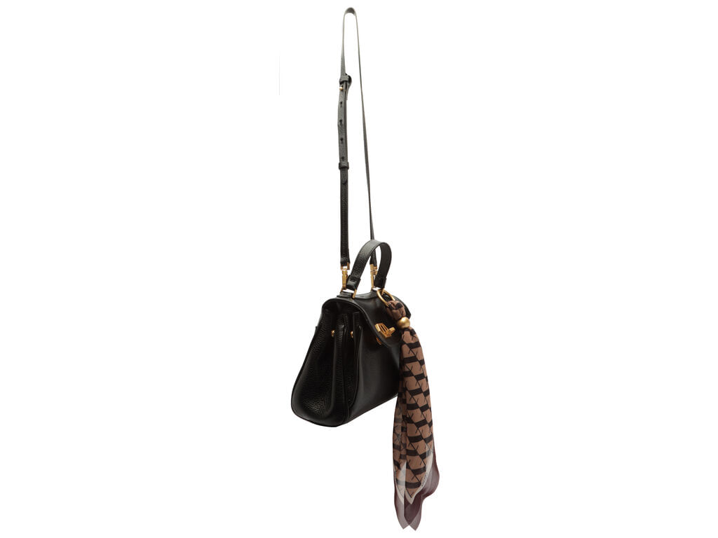 bolsa arezzo satchel preta couro pequena lenco-2
