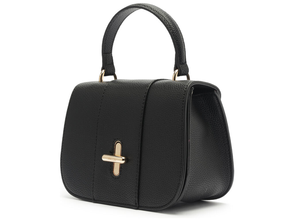 bolsa arezzo tote preta pequena alca de mao fecho dourado-2