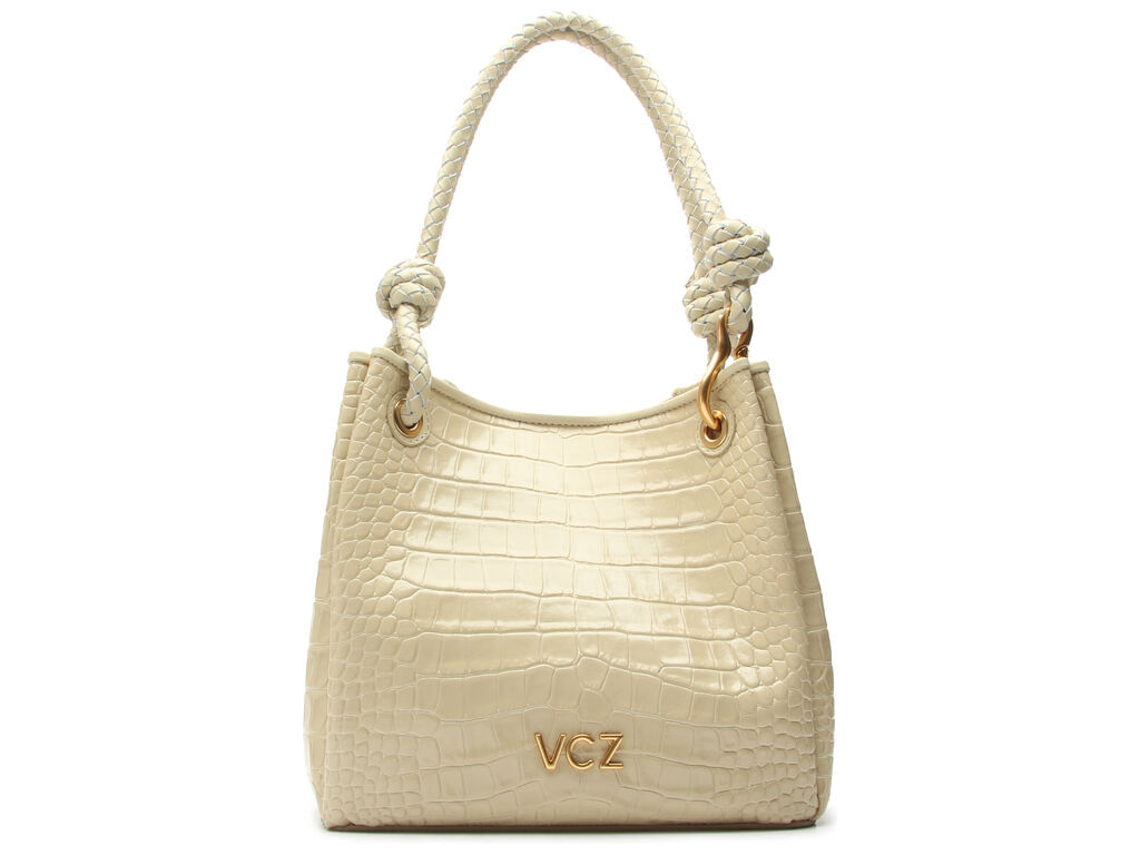 bolsa vicenza hobo luiza media bege couro croco-1