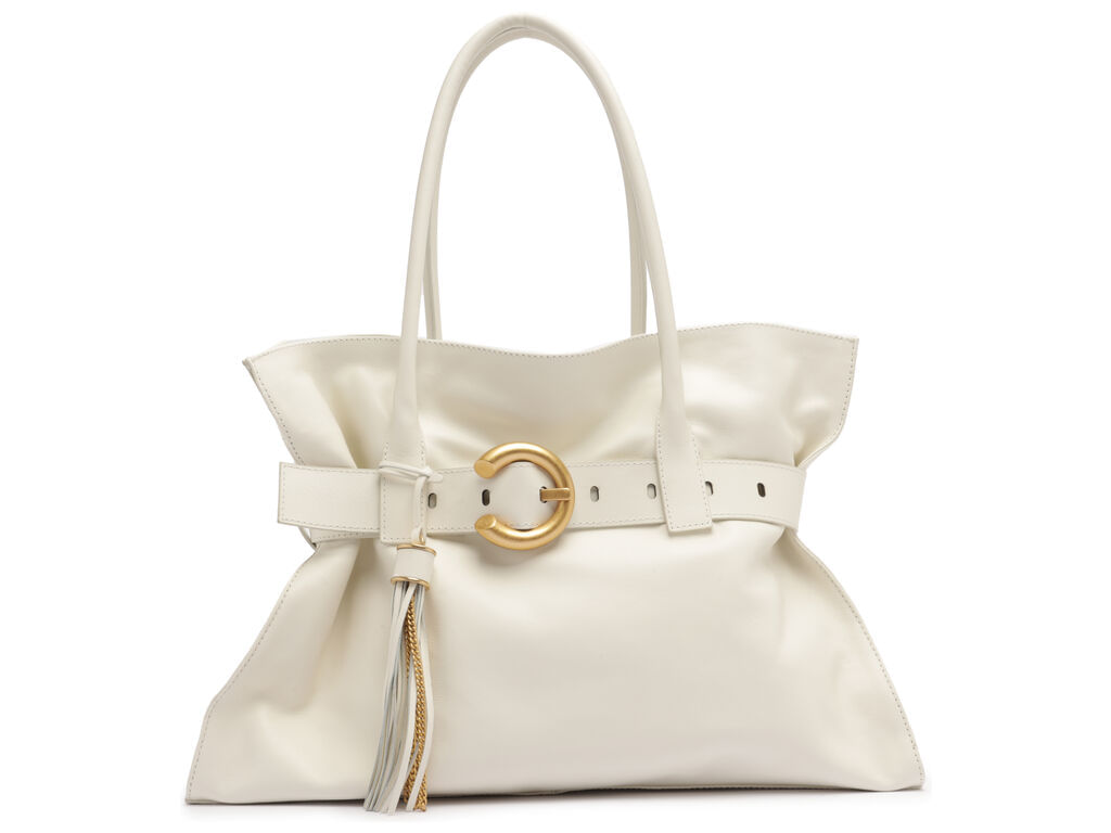 bolsa arezzo shopping branca couro isa grande-1